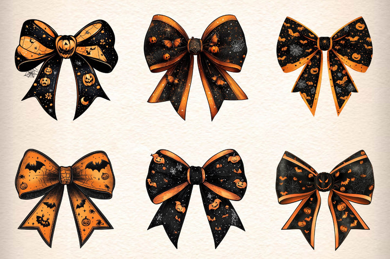 Halloween Coquette Bow Clipart Bundle 3 - CraftNest - Digital Crafting and Art
