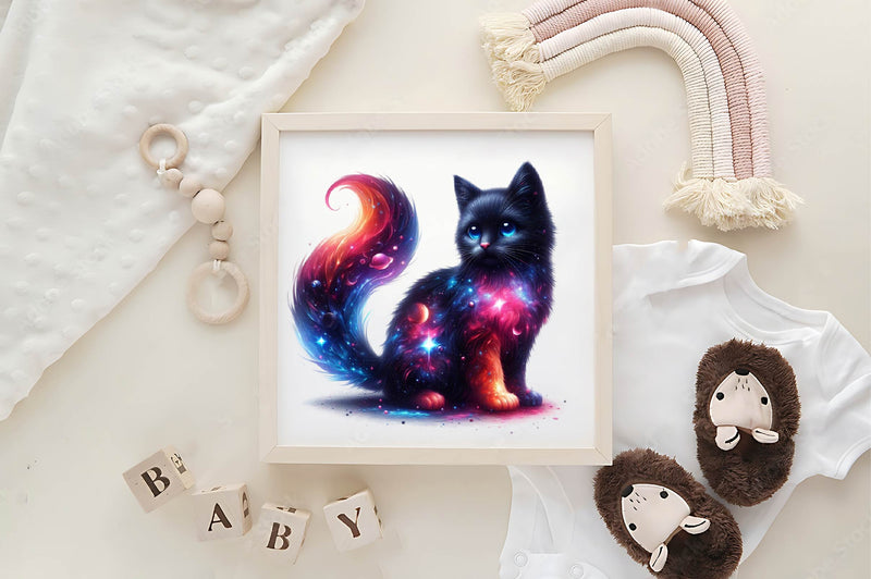Celestial Black Cat Magic Cat Clipart Bundle - CraftNest - Digital Crafting and Art