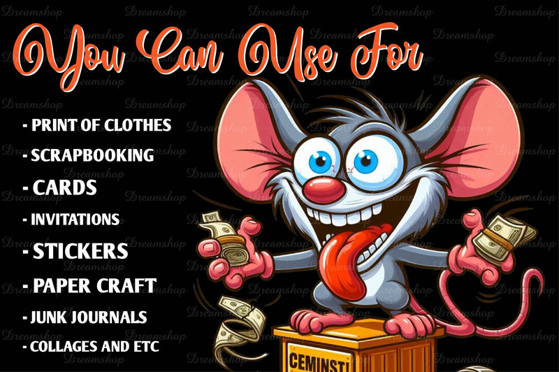 Mouse Funny Mouse Clipart Bundle - CraftNest - Digital Crafting and Art