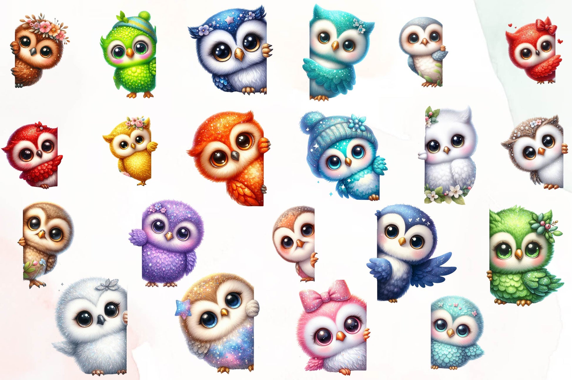 Owl Peeking Around Corner Clipart Bundle - CraftNest - Digital Crafting and Art