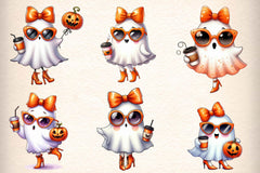 Cute Funny Ghost Cute Halloween Clipart Bundle - CraftNest - Digital Crafting and Art