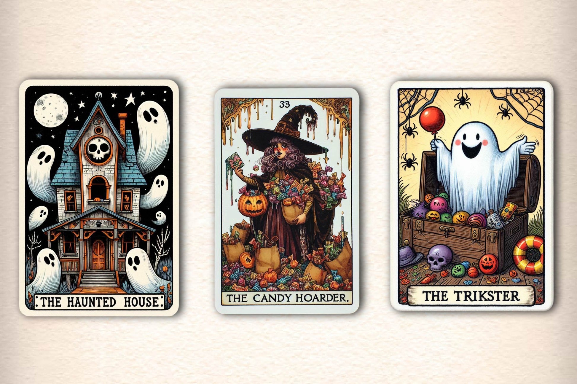 Funny Halloween Tarot Cards Clipart Bundle - CraftNest - Digital Crafting and Art
