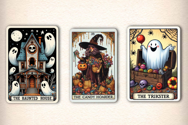 Funny Halloween Tarot Cards Clipart Bundle - CraftNest - Digital Crafting and Art