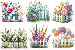 Spring Flower Fence Clipart Bundle - CraftNest - Digital Crafting and Art