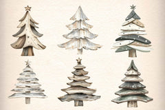 Driftwood Christmas Tree Clipart Bundle - CraftNest - Digital Crafting and Art