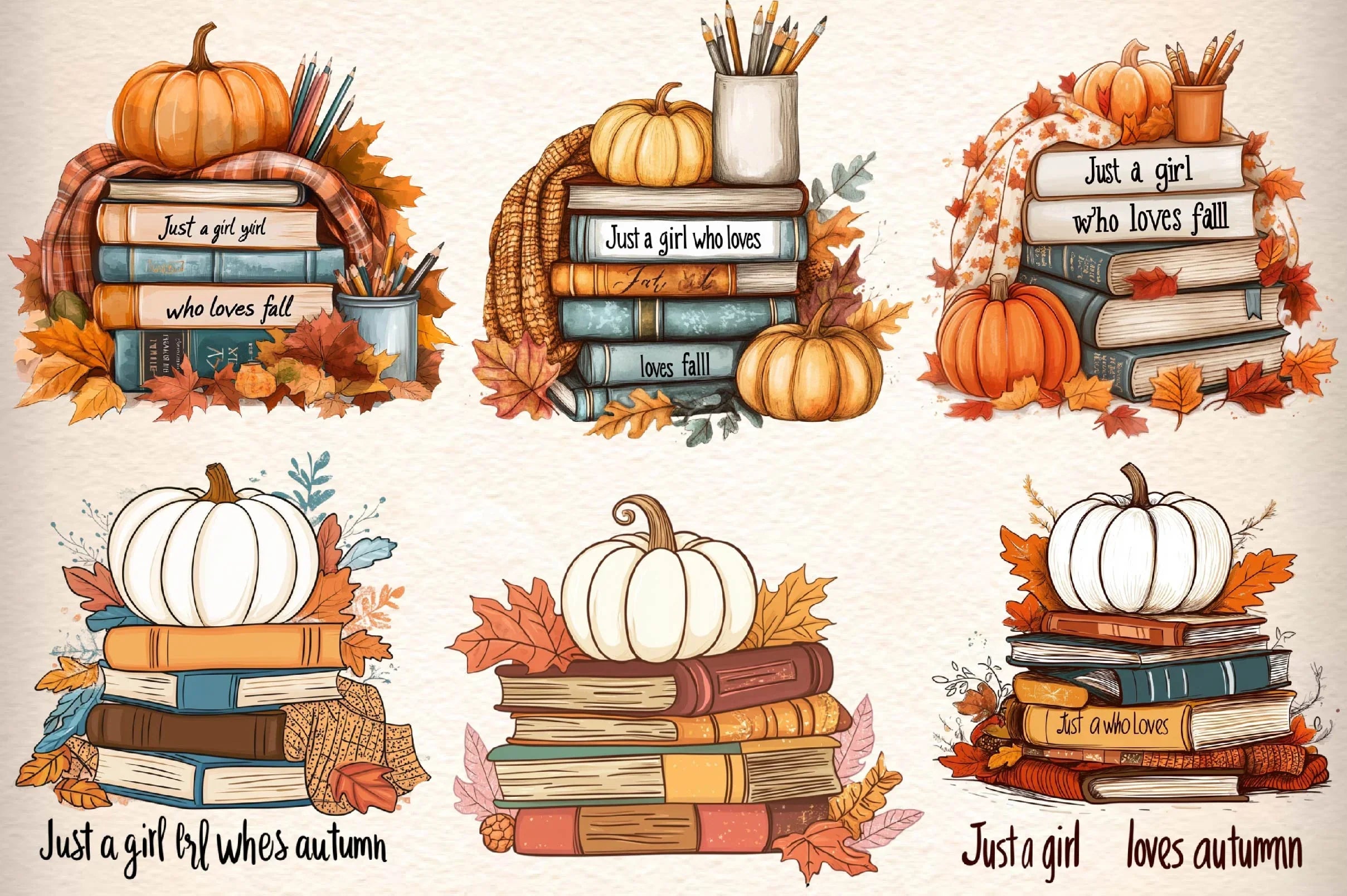 Autumn Books Clipart Bundle - CraftNest - Digital Crafting and Art