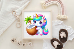 Funny Unicorn In Pool Party Clipart Bundle - CraftNest - Digital Crafting and Art