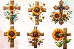 Sunflower Cross Clipart Bundle - CraftNest - Digital Crafting and Art