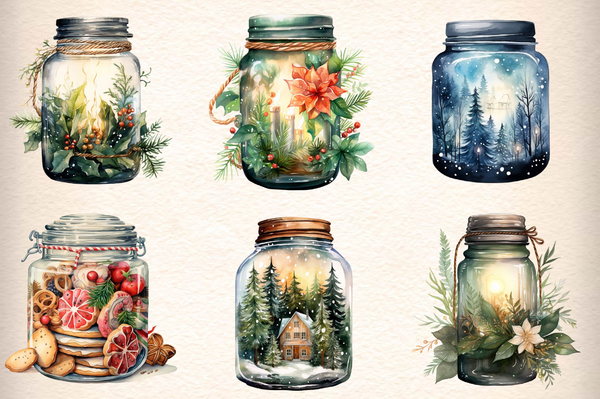 Christmas Jar Clipart Bundle - CraftNest - Digital Crafting and Art