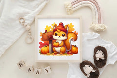 Autumn Squirrel With Mailbox Clipart Bundle - CraftNest - Digital Crafting and Art