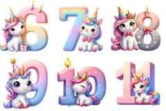 Birthday Unicorn Clipart Bundle - CraftNest - Digital Crafting and Art