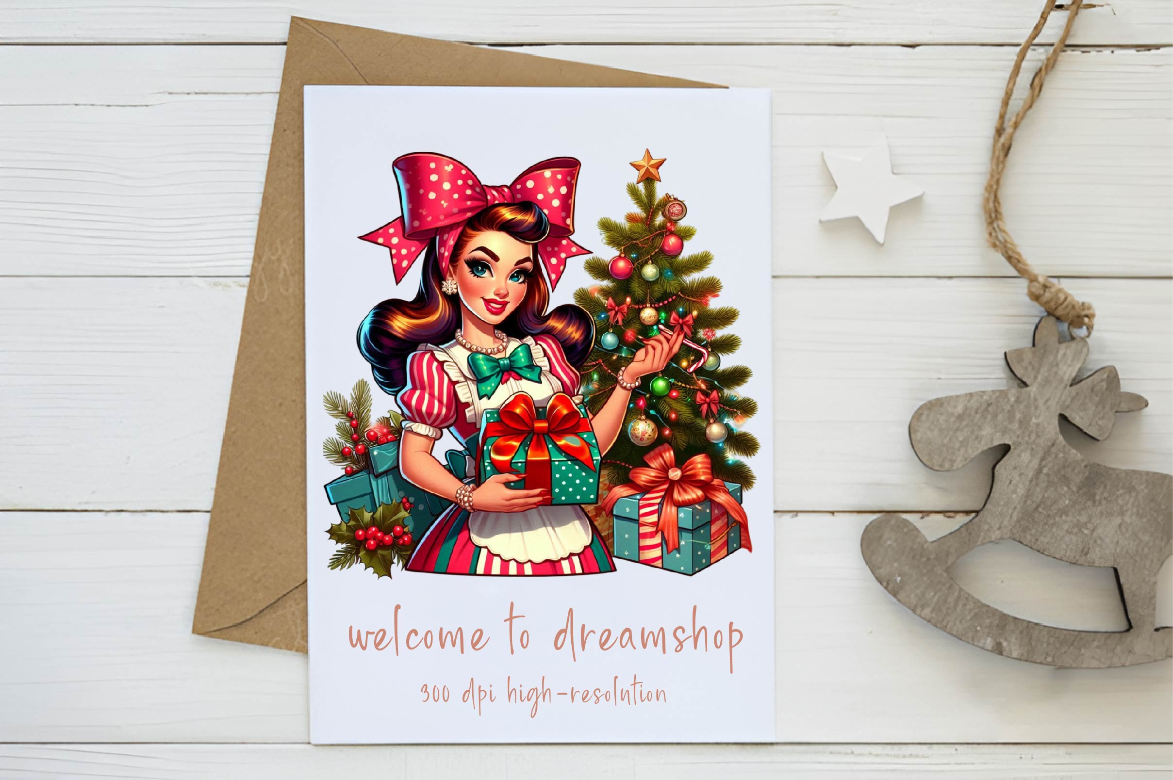 Funny Christmas Pin Up Girl Clipart Bundle - CraftNest - Digital Crafting and Art