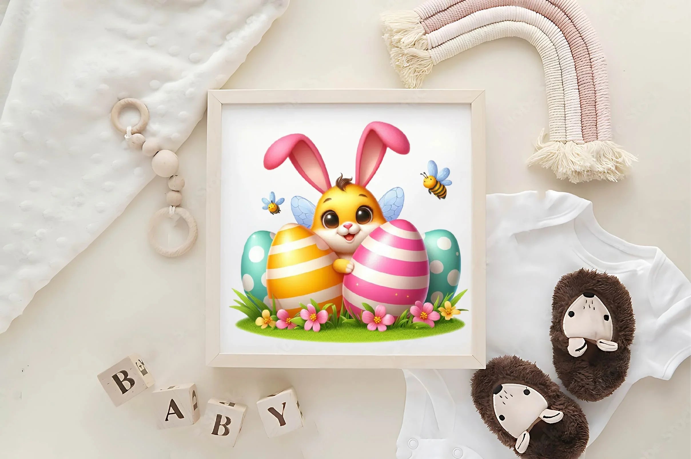 Easter Eggshell Bees Peeking Clipart Bundle - CraftNest - Digital Crafting and Art