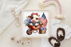 Patriotic Cow Clipart Bundle - CraftNest - Digital Crafting and Art