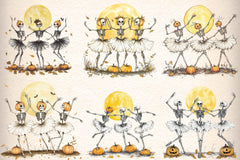Autumn Dancing Skeleton Clipart Bundle - CraftNest - Digital Crafting and Art