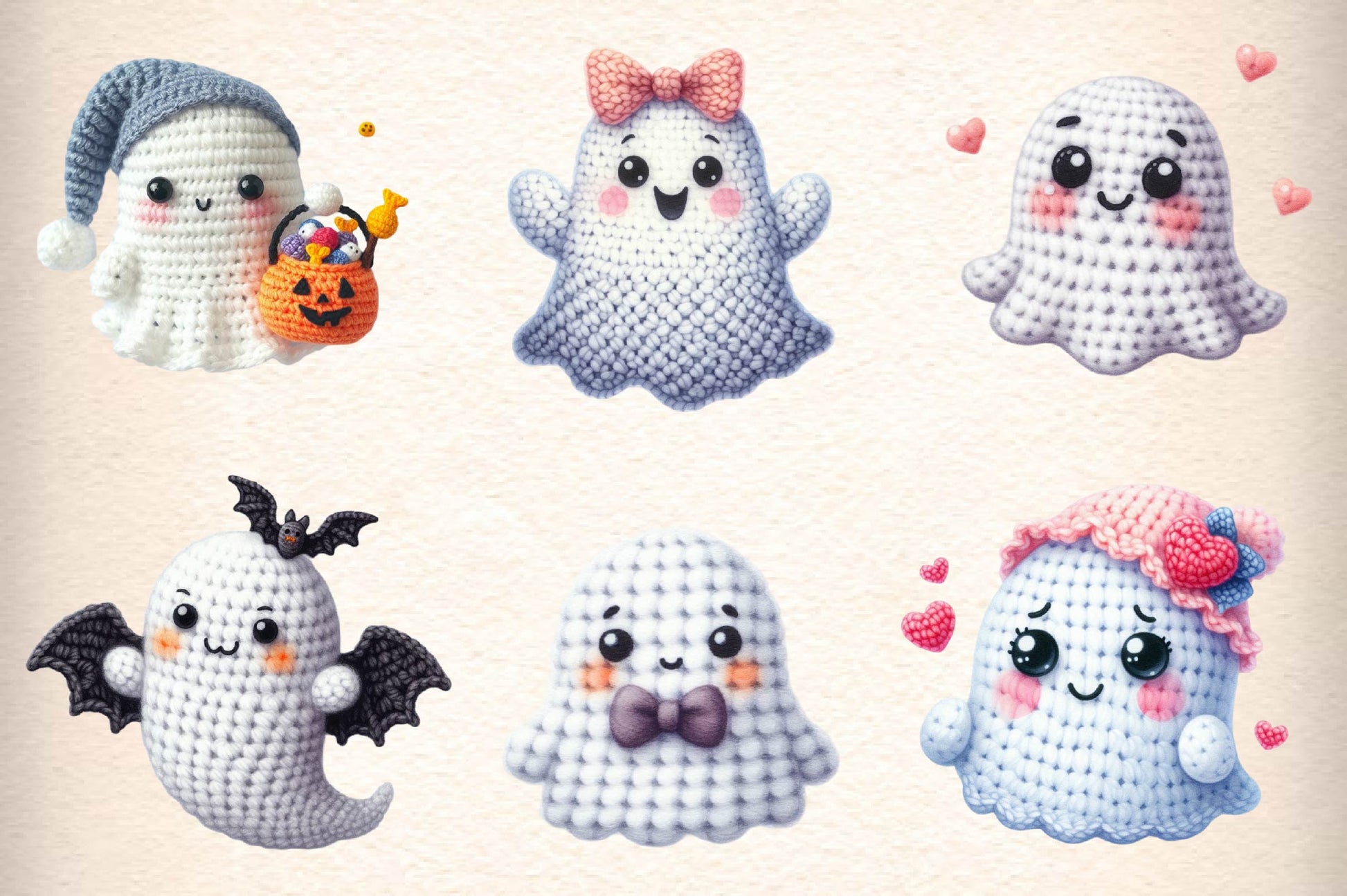 Crochet Ghost Patterns Clipart Bundle - CraftNest - Digital Crafting and Art