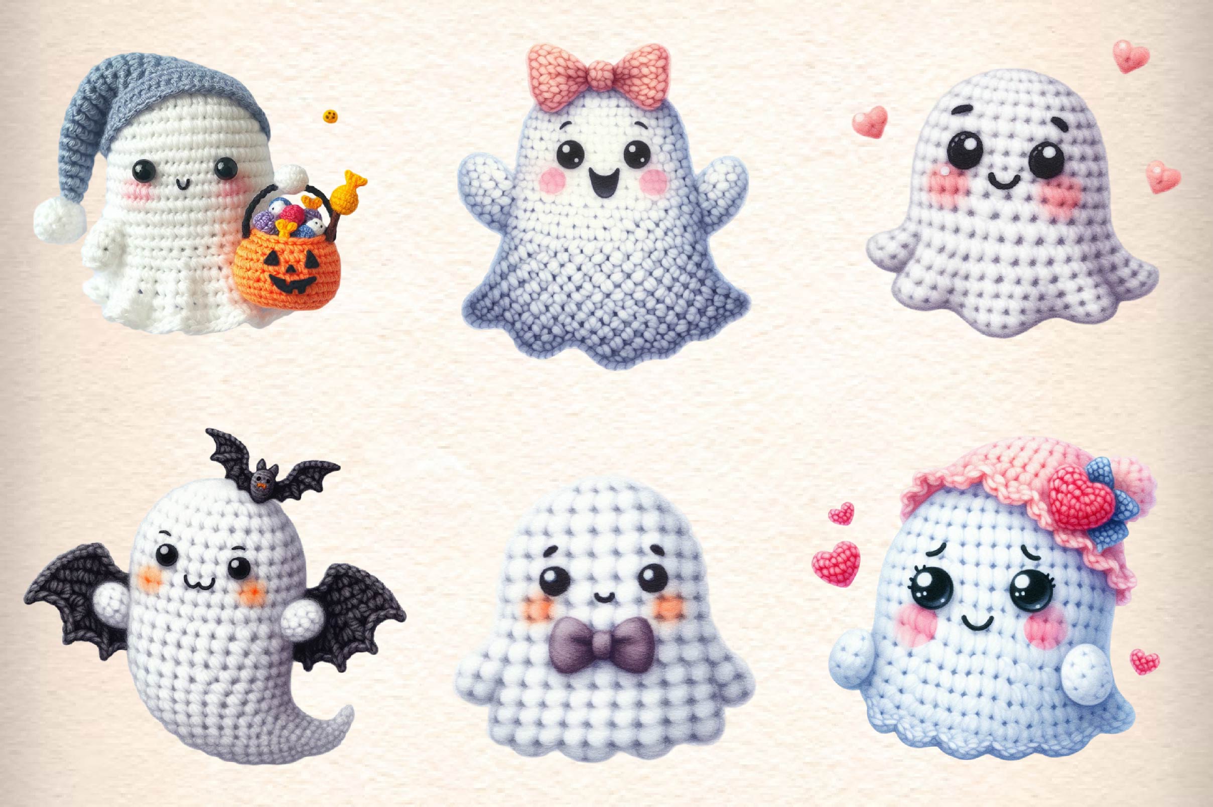 Crochet Ghost Patterns Clipart Bundle - CraftNest - Digital Crafting and Art