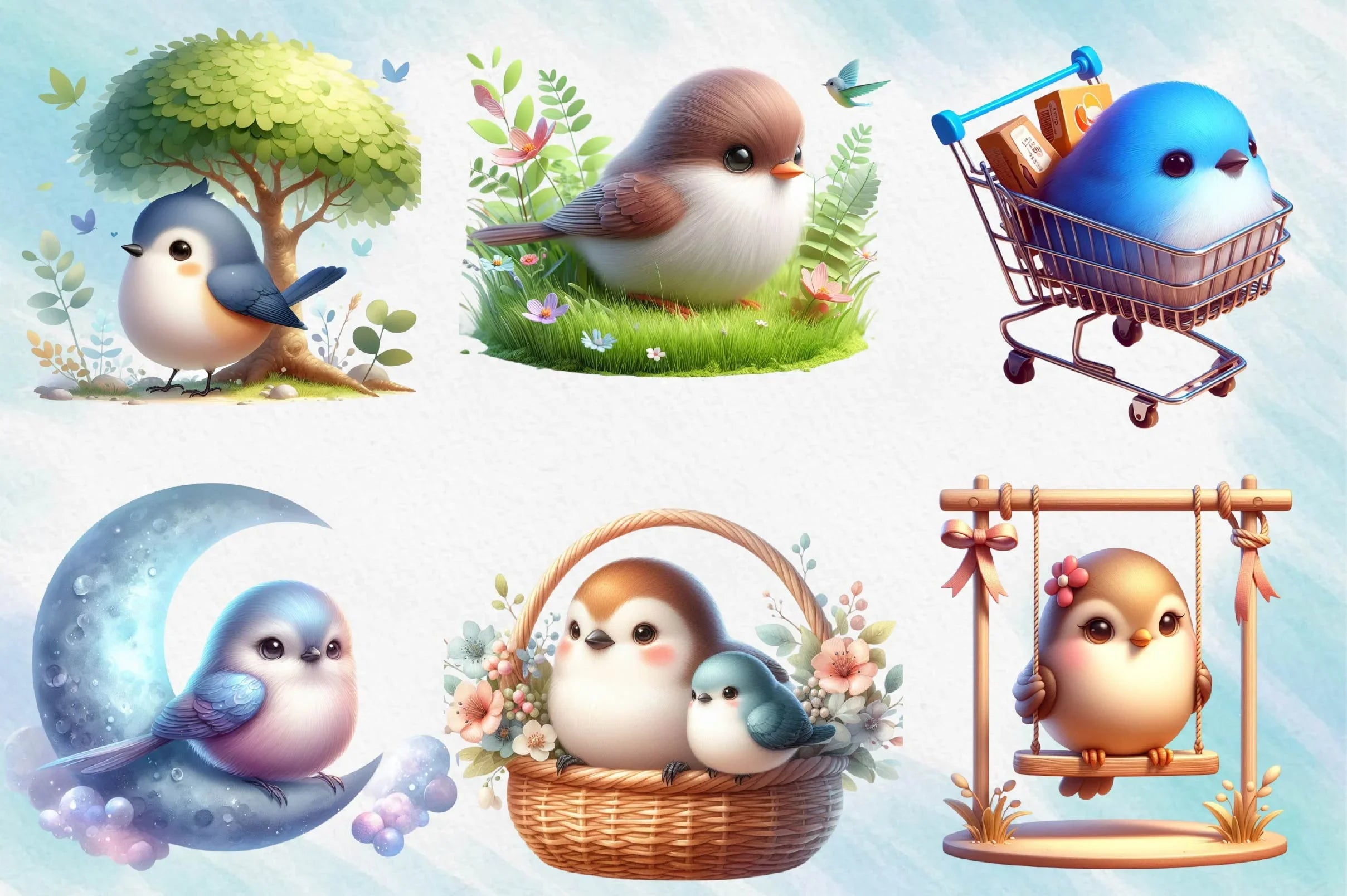 Crowned Spring Birds Clipart Bundle - CraftNest - Digital Crafting and Art