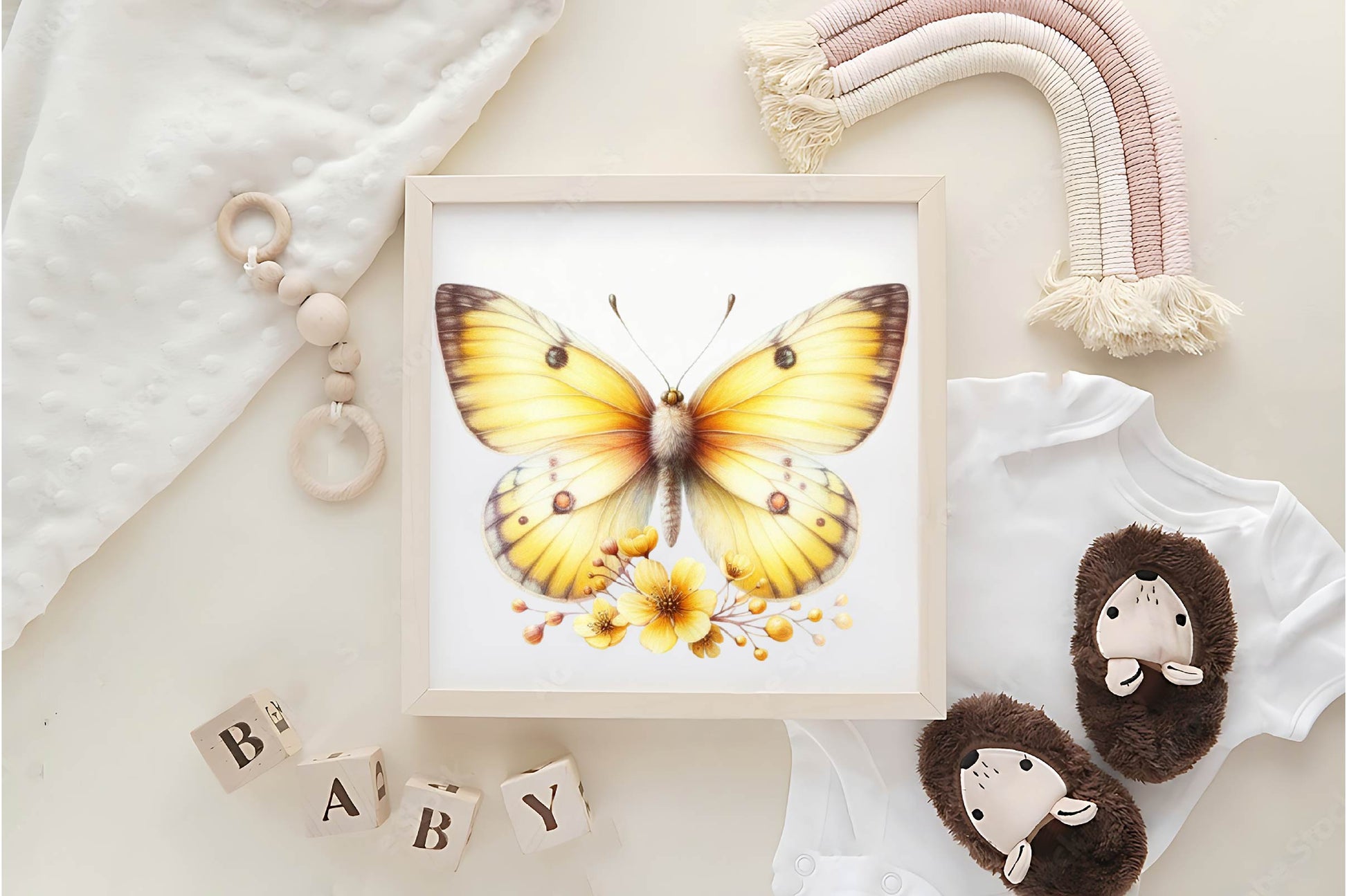 Yellow Butterfly Floral Clipart Bundle - CraftNest - Digital Crafting and Art