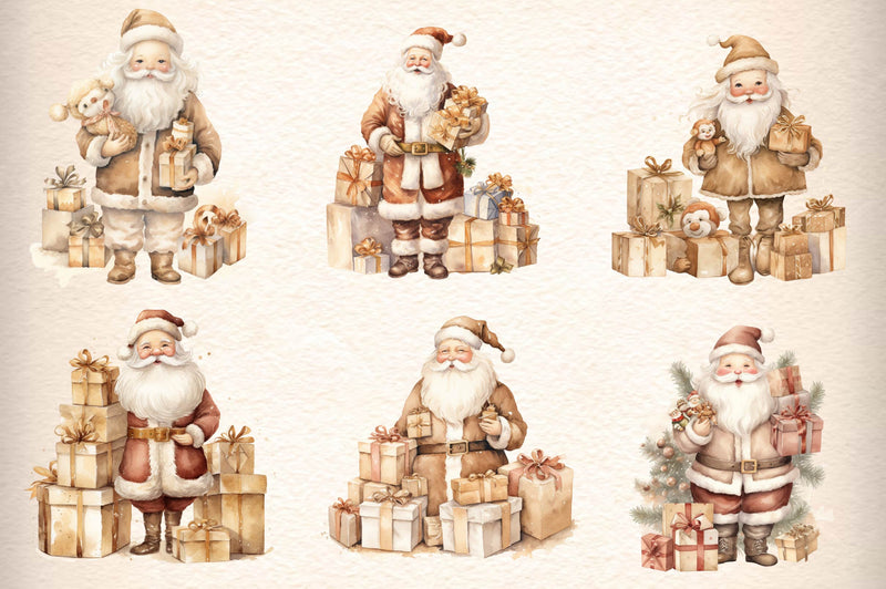 Christmas Santa Clipart Bundle - CraftNest - Digital Crafting and Art