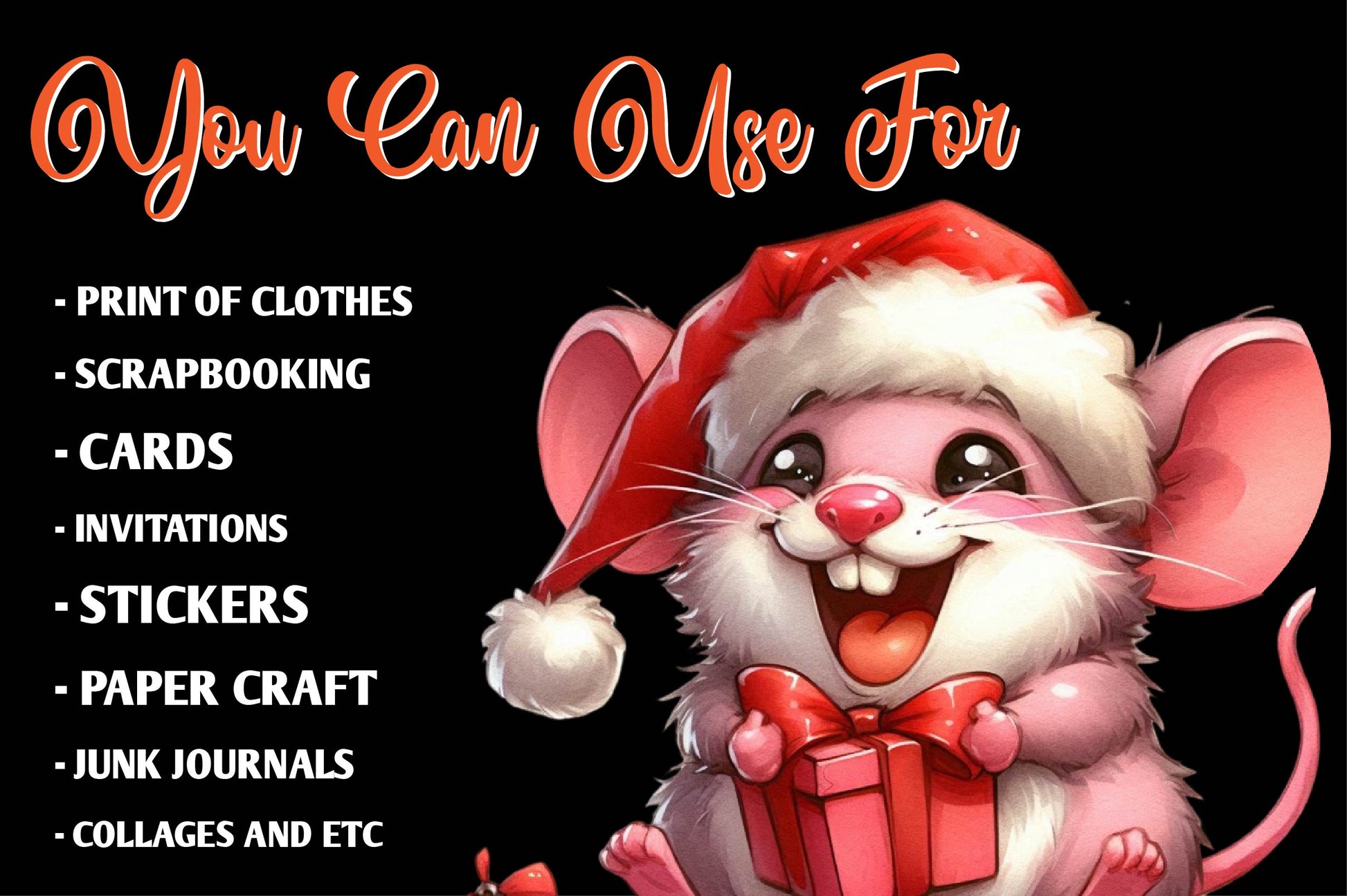 Funny Christmas Mouse Clipart Bundle - CraftNest - Digital Crafting and Art