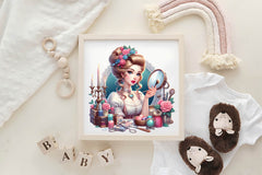 Beauty Parlour In Pin Up Girl Clipart Bundle - CraftNest - Digital Crafting and Art