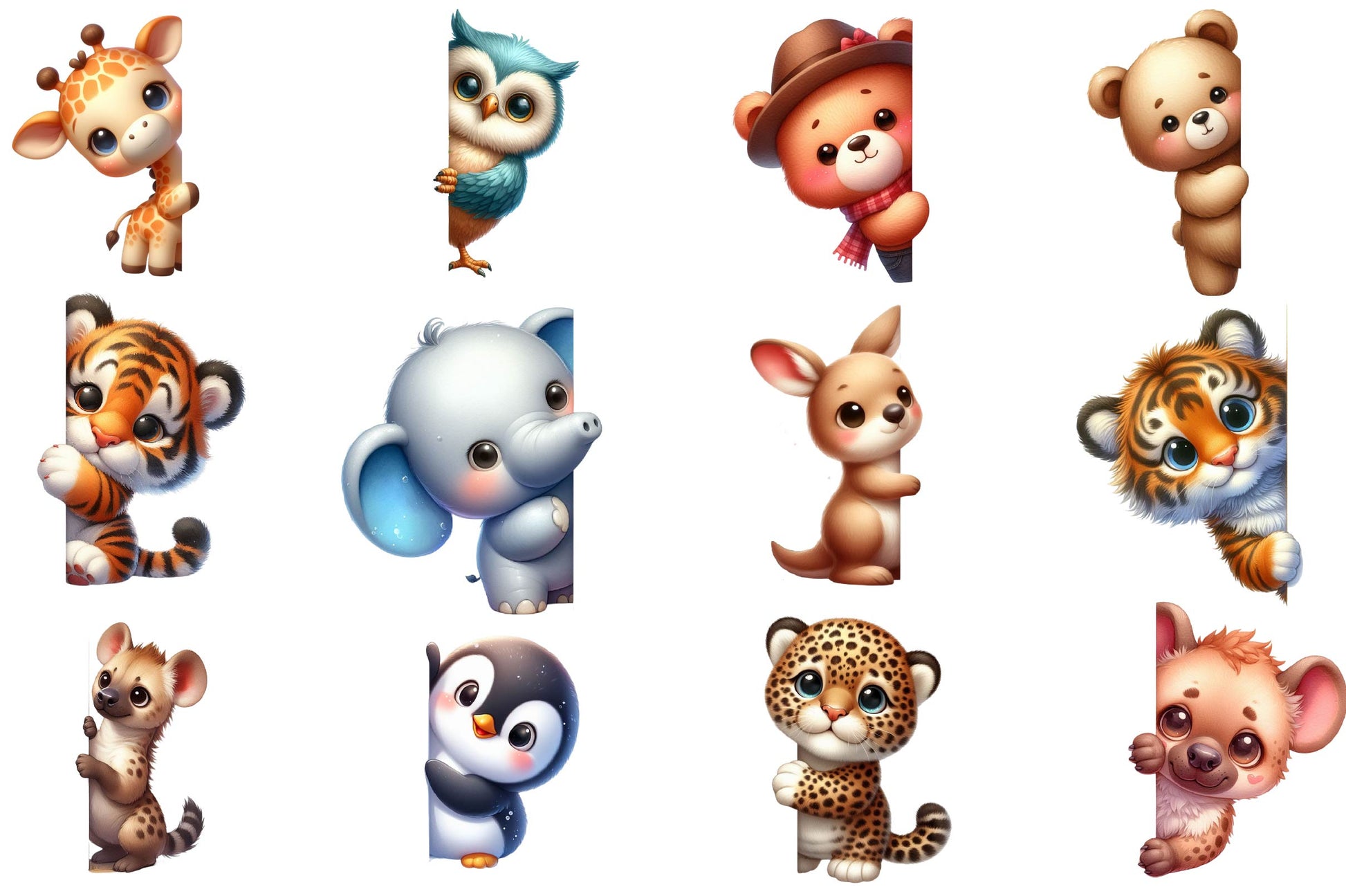 Animals Peeking Around Corner Clipart Bundle - CraftNest - Digital Crafting and Art