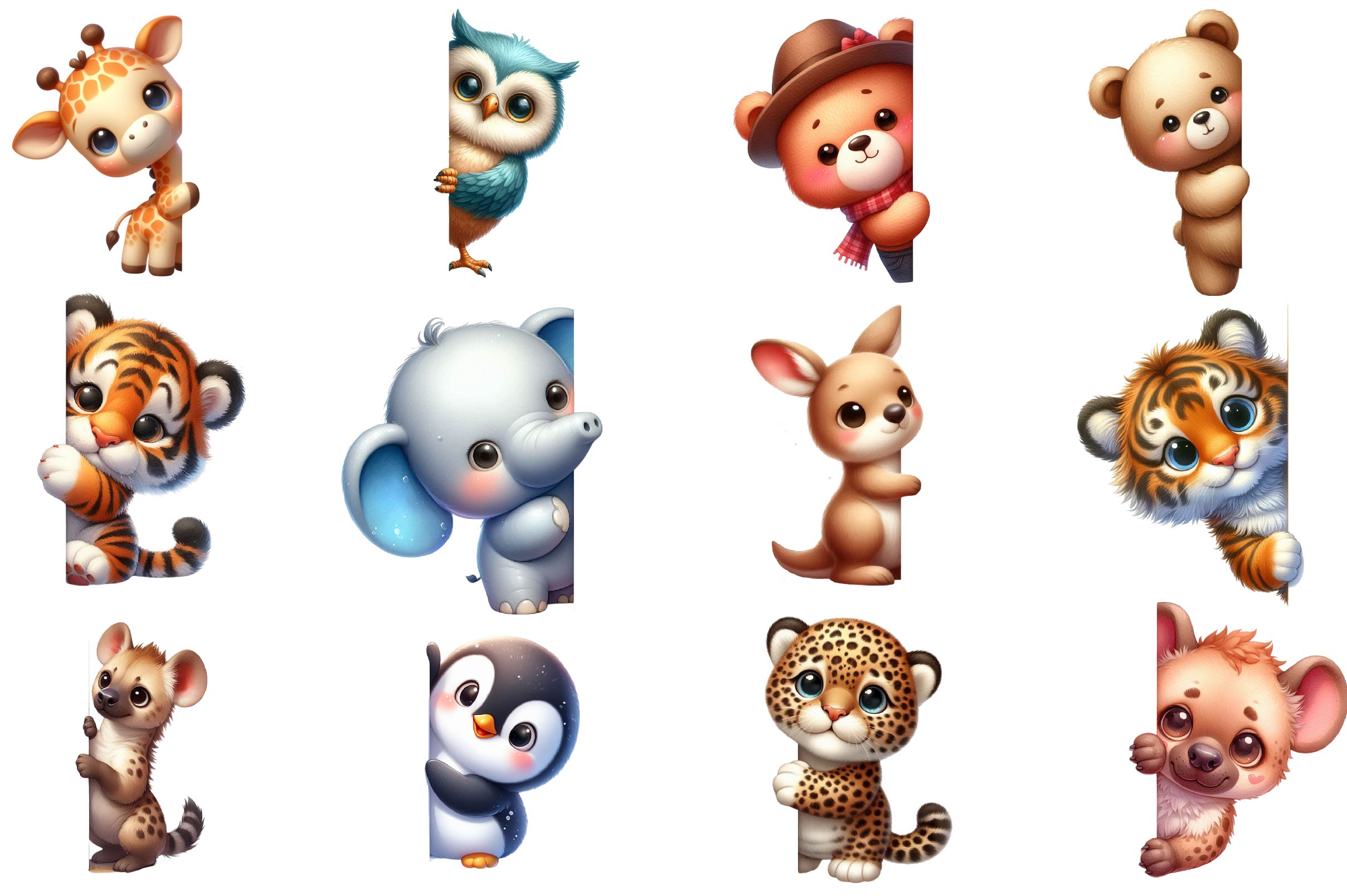 Animals Peeking Around Corner Clipart Bundle - CraftNest - Digital Crafting and Art