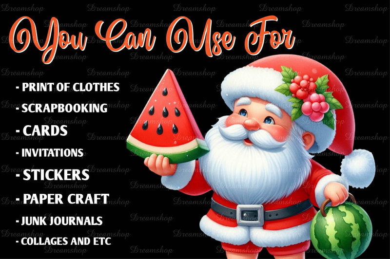 Santa Claus Christmas In July Clipart Bundle - CraftNest - Digital Crafting and Art