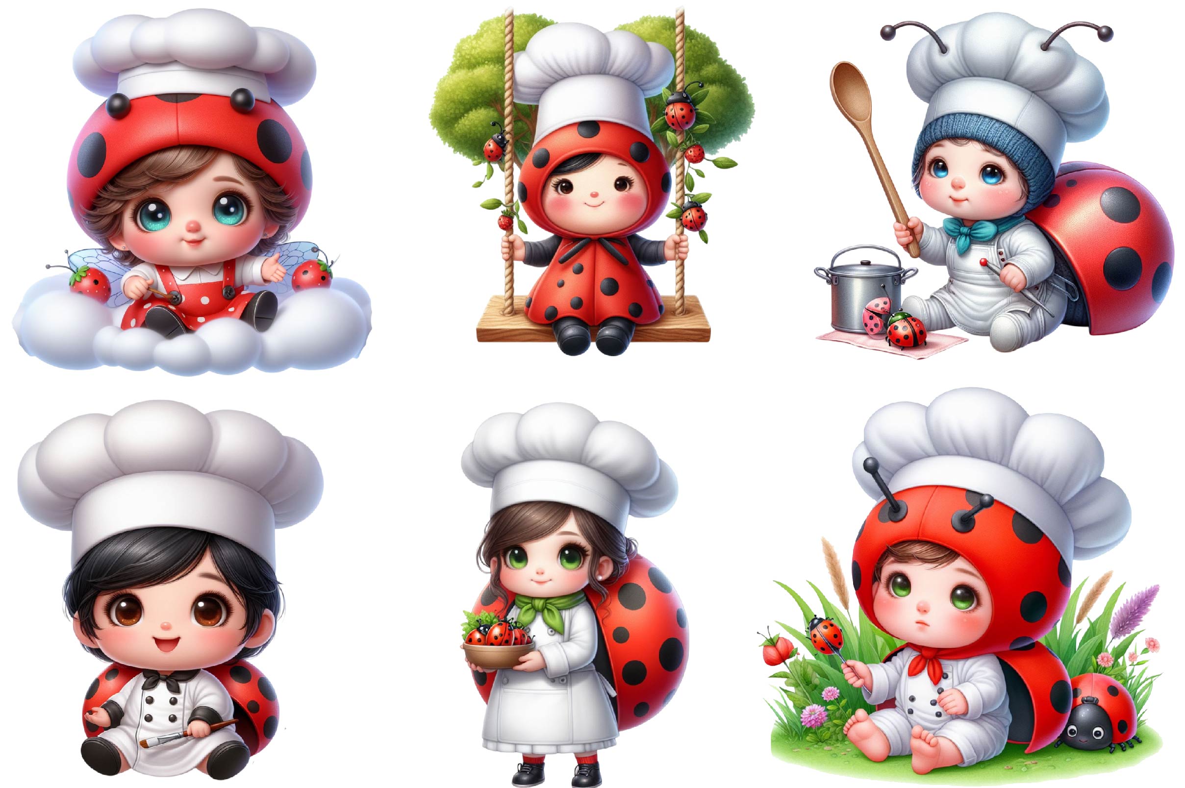 Ladybug Chef Clipart Bundle - CraftNest - Digital Crafting and Art