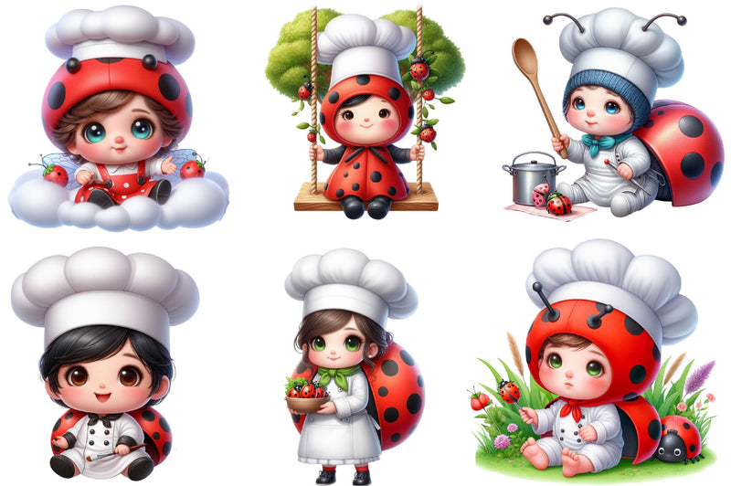 Ladybug Chef Clipart Bundle - CraftNest - Digital Crafting and Art