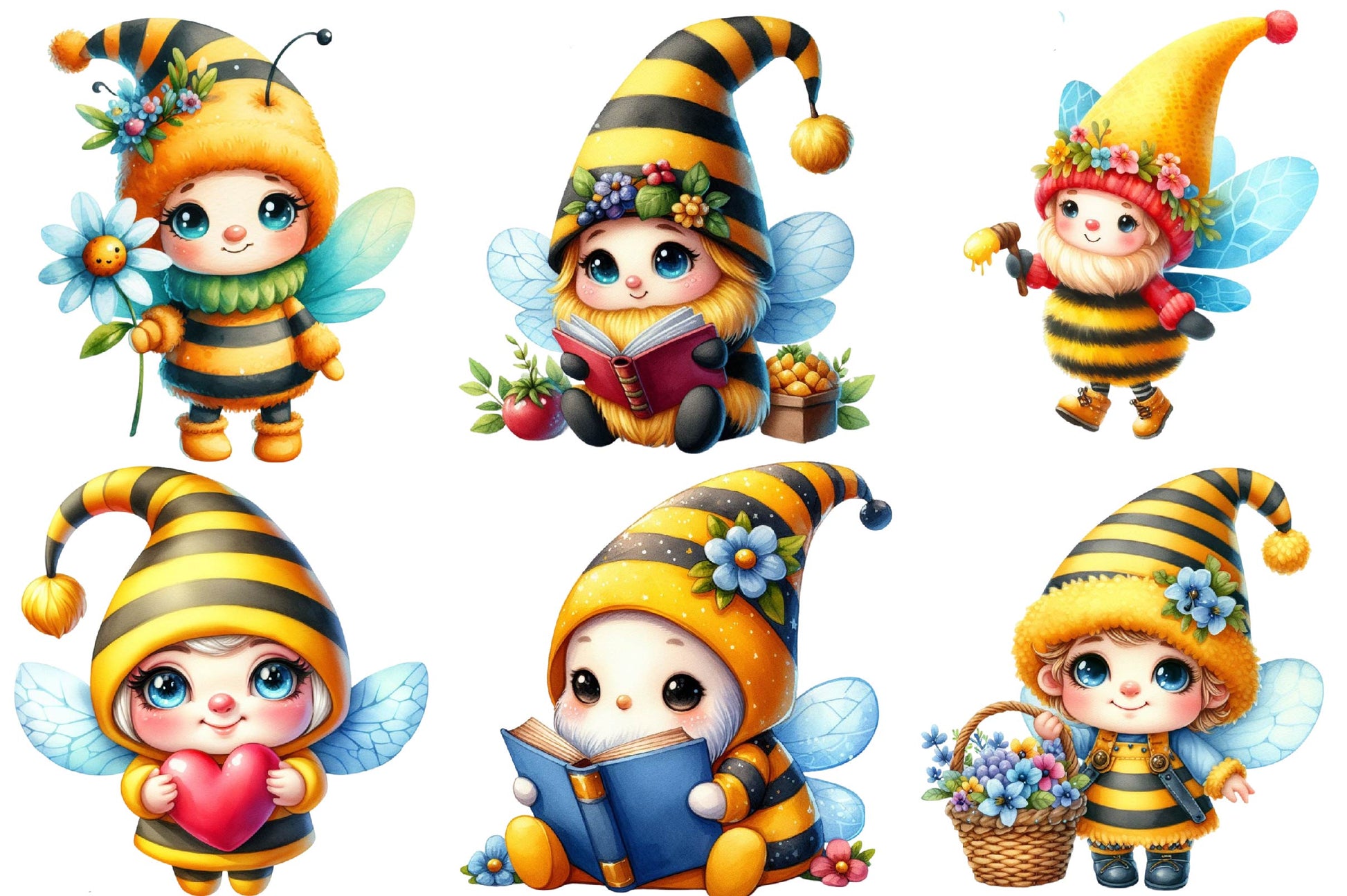 Bee Gnomes Clipart Bundle - CraftNest - Digital Crafting and Art