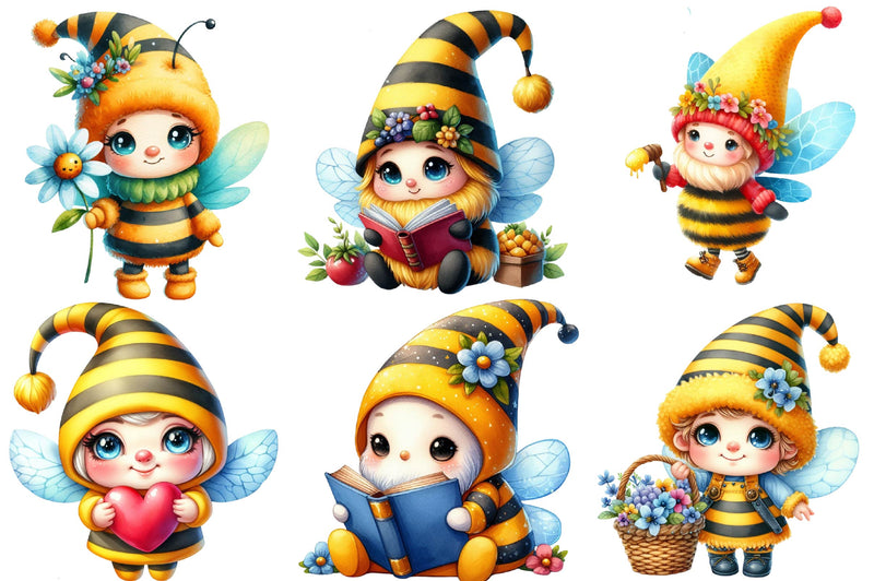 Bee Gnomes Clipart Bundle - CraftNest - Digital Crafting and Art