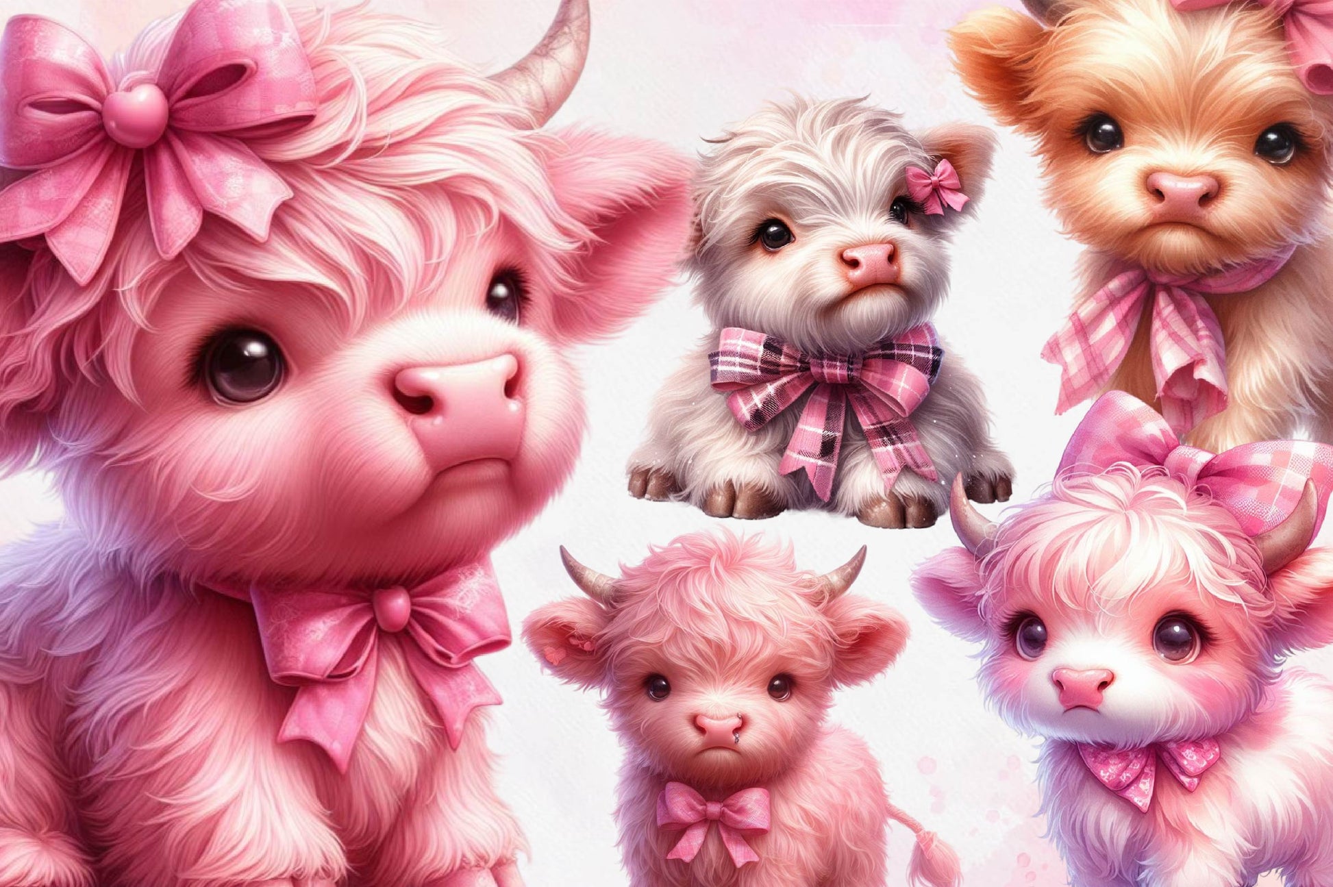 Baby Highland Cow Clipart Bundle - CraftNest - Digital Crafting and Art