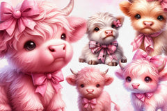 Baby Highland Cow Clipart Bundle - CraftNest - Digital Crafting and Art
