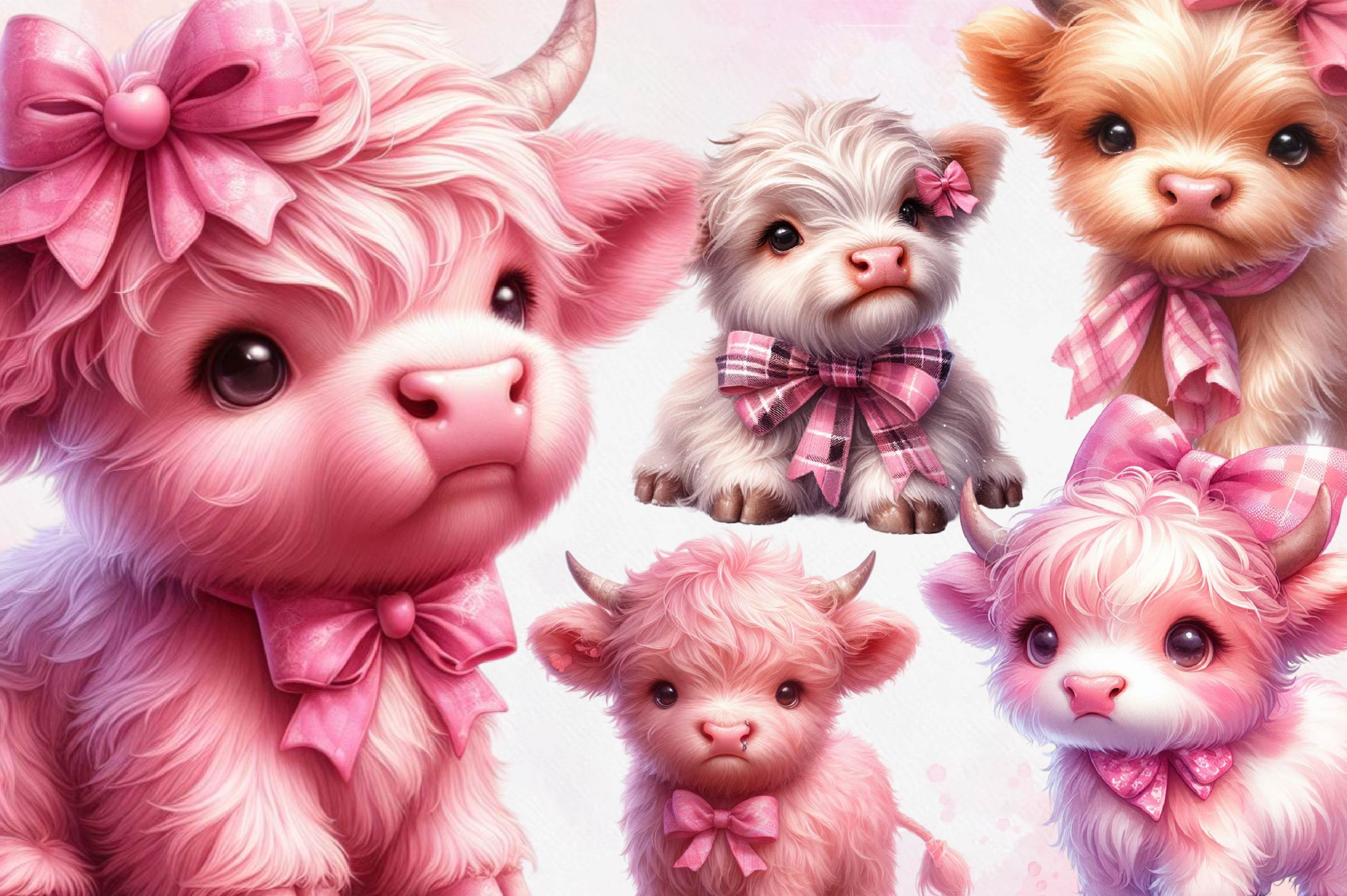 Baby Highland Cow Clipart Bundle - CraftNest - Digital Crafting and Art