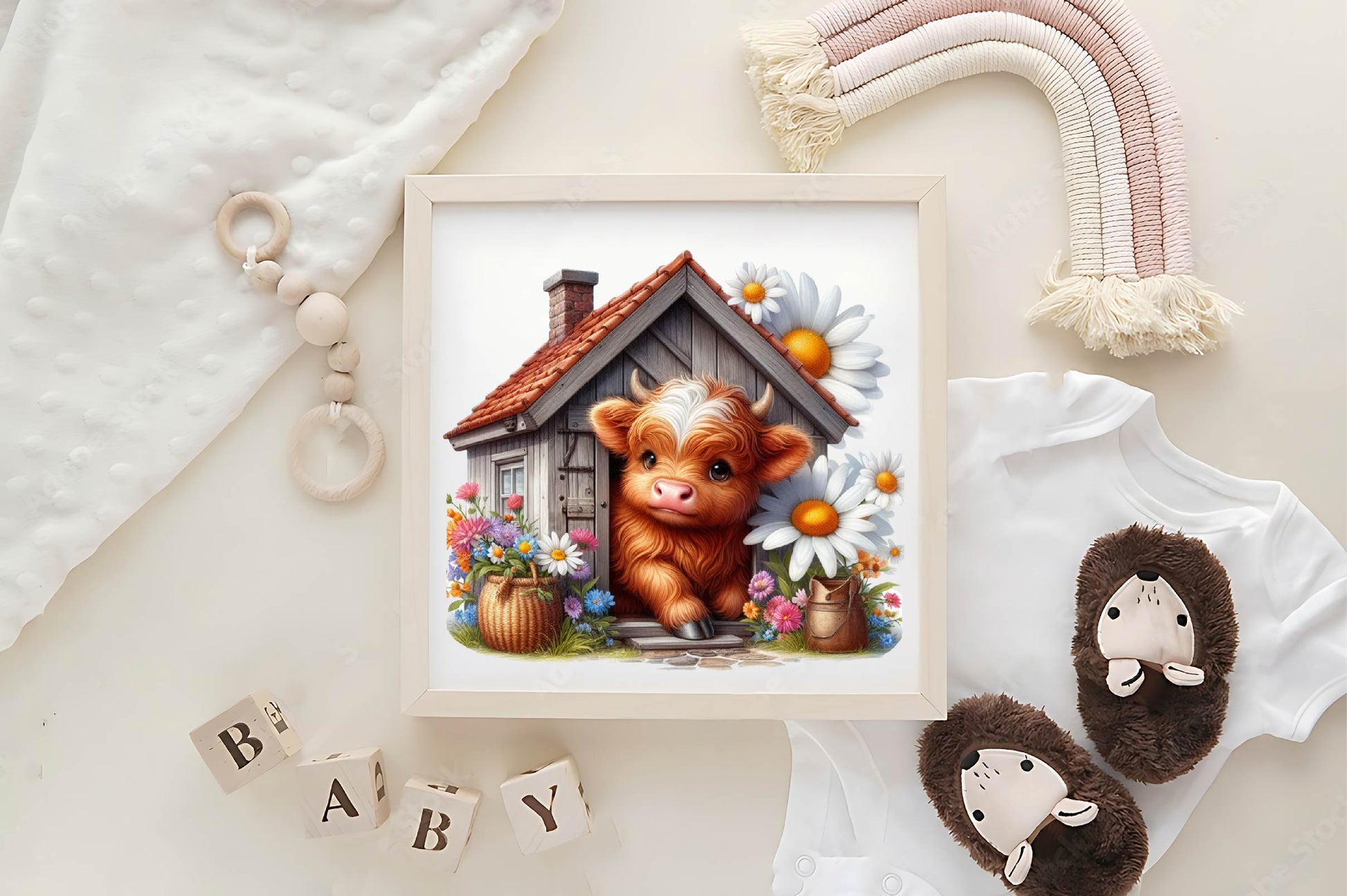 Spring Highland Cow Clipart Bundle 1 - CraftNest - Digital Crafting and Art