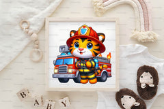 Cute Firefighters Animals Clipart Bundle - CraftNest - Digital Crafting and Art