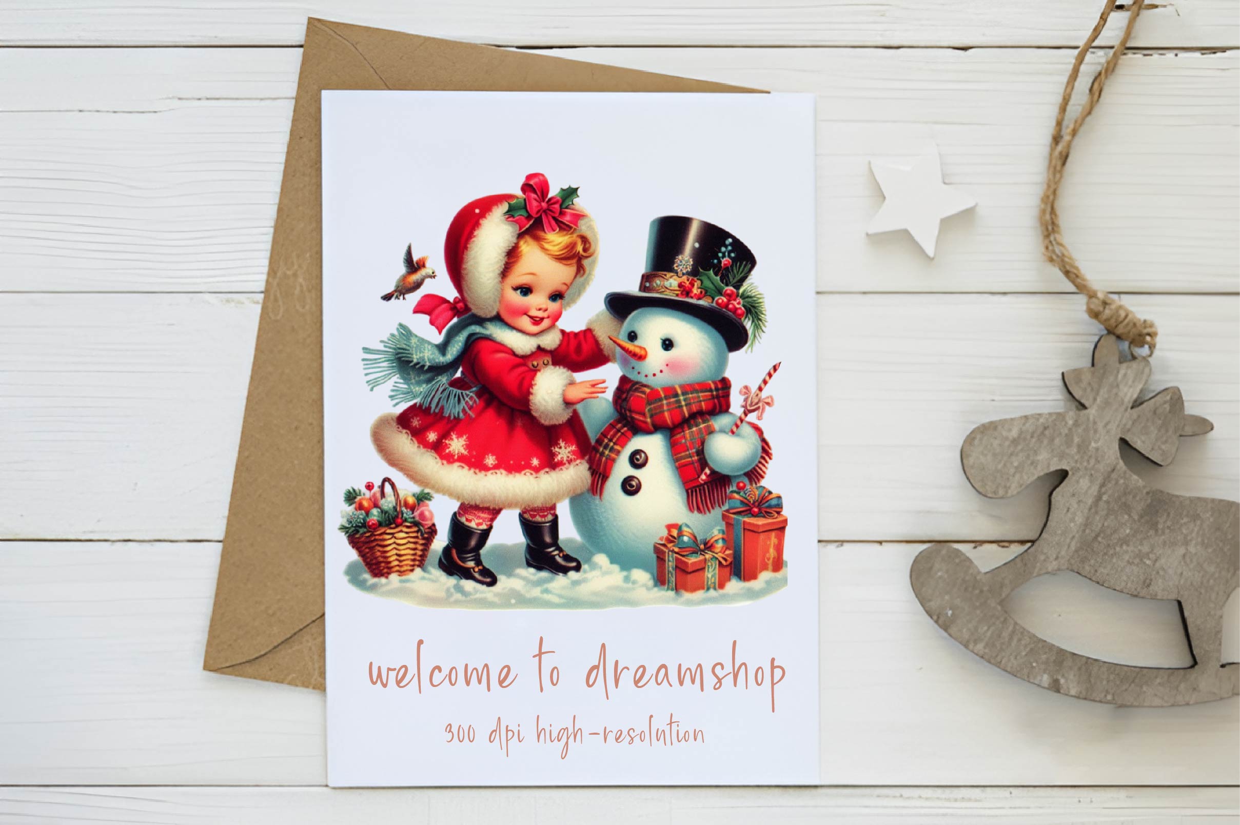 Vintage Child And Snowman Clipart Bundle - CraftNest - Digital Crafting and Art