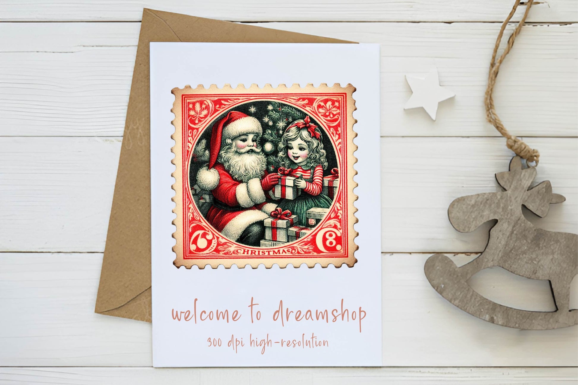 Christmas Girl And Boy Postage Stamps Clipart Bundle - CraftNest - Digital Crafting and Art