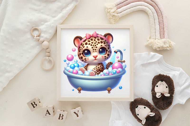 Playful Animals In Bubble Baths Clipart Bundle - CraftNest - Digital Crafting and Art