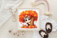 Cute Autumn Cat Clipart Bundle - CraftNest - Digital Crafting and Art