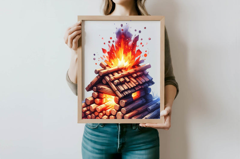 Wooden Bonfire Clipart Bundle - CraftNest - Digital Crafting and Art