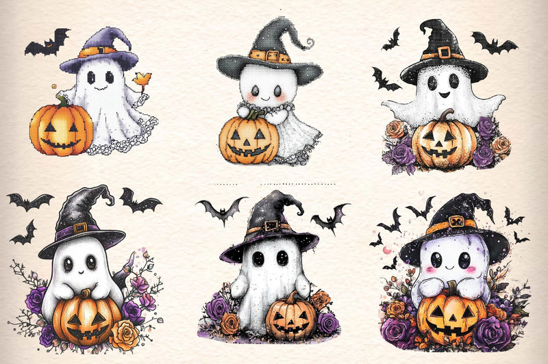 Halloween Autumn Ghost Clipart Bundle - CraftNest - Digital Crafting and Art
