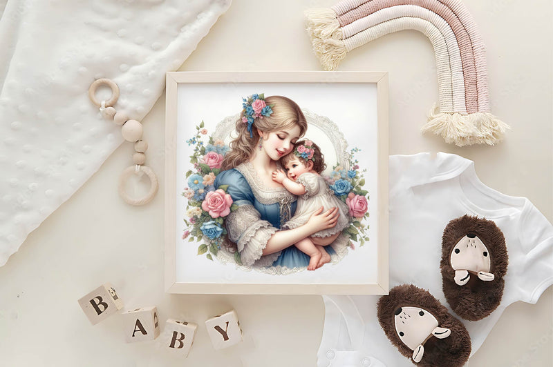 Retro Mom And Baby Clipart Bundle - CraftNest - Digital Crafting and Art