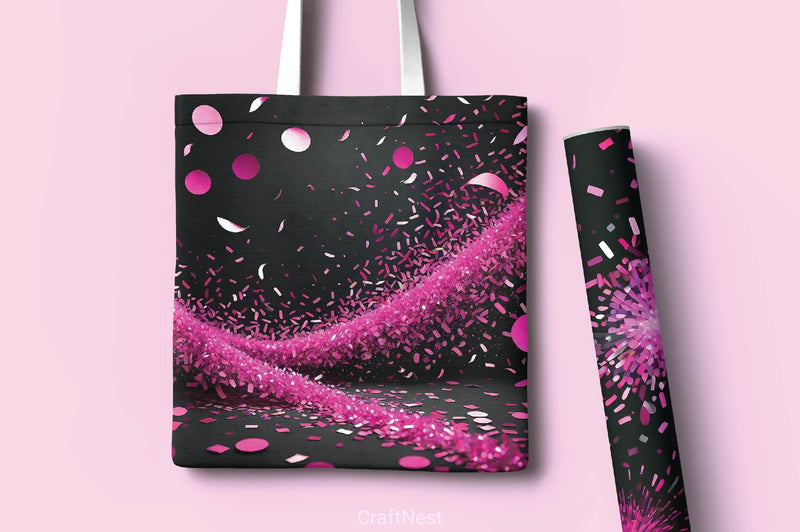 Pink And Black Glam Digital Papers - CraftNest - Digital Crafting and Art