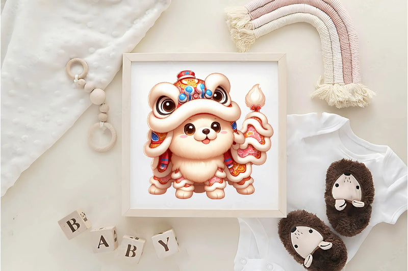 Cute Lion Dance Dogs Clipart Bundle 1 - CraftNest - Digital Crafting and Art