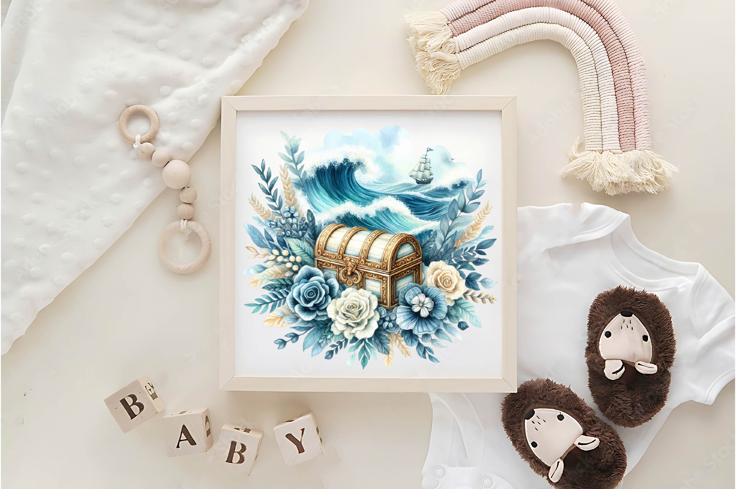 Blue And Ivory Treasures Clipart Bundle - CraftNest - Digital Crafting and Art