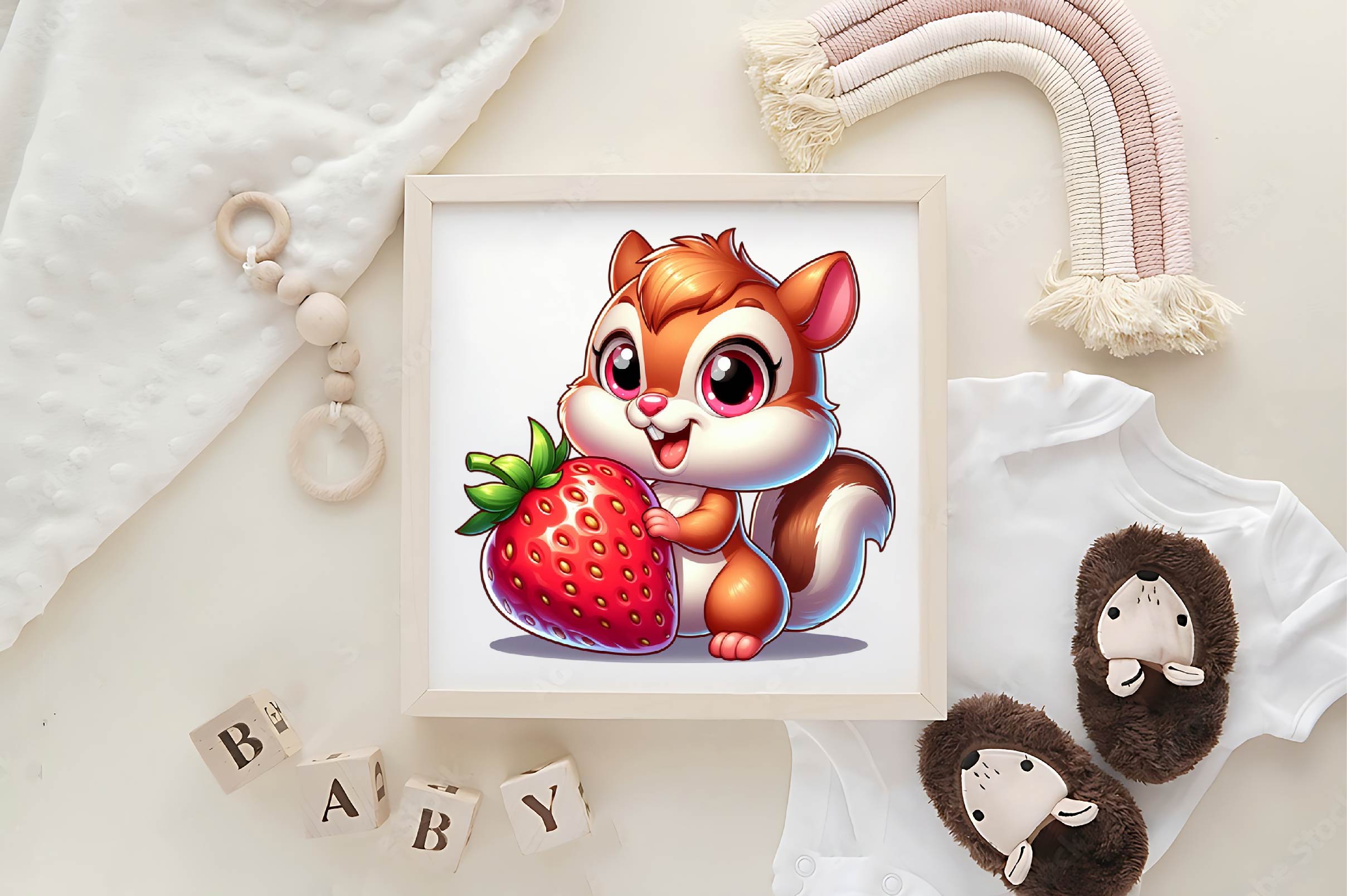 Chipmunk Strawberry Clipart Bundle - CraftNest - Digital Crafting and Art