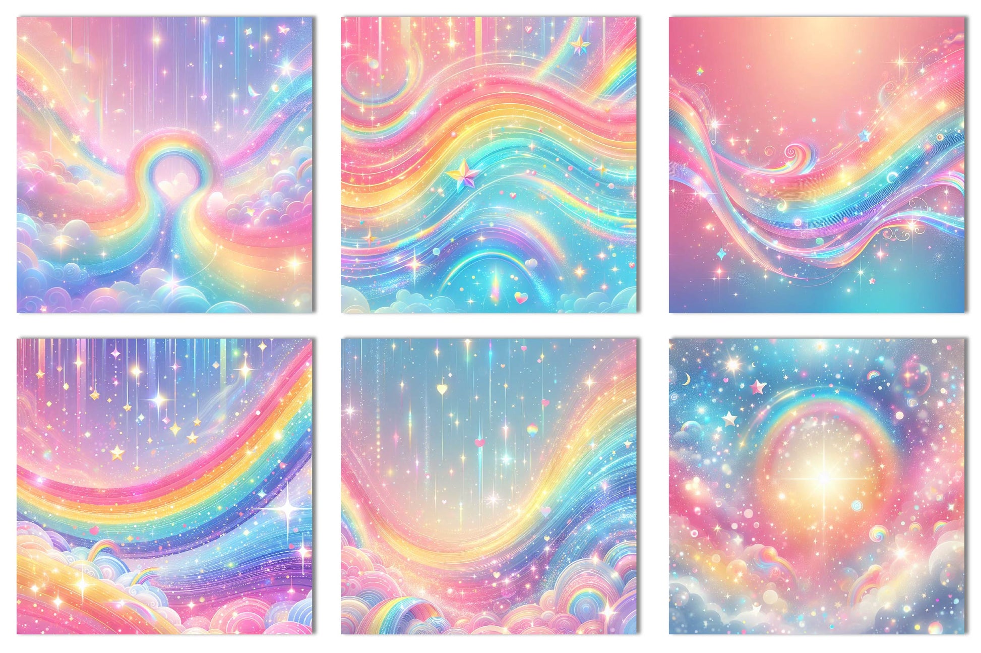 Seamless Cute Rainbow Digital Paper - CraftNest - Digital Crafting and Art